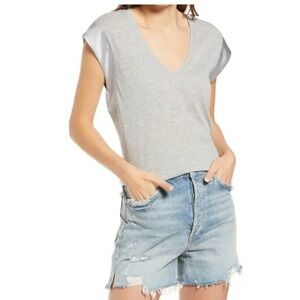 Heartloom Aurora V-neck Sleeveless T-Shirt Tank Sz XS to L Heather Gray Crop New